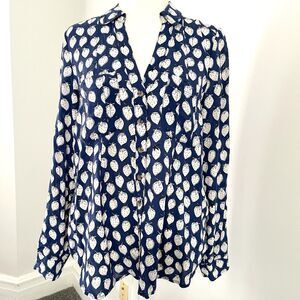 Anthropologie Maeve Rochelle Strawberry Print Top Womens Size 6 Button Front